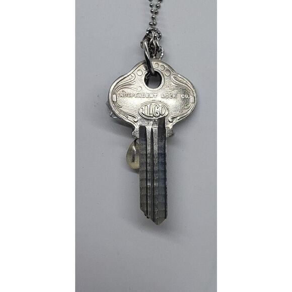 Vintage Key To Success Necklace Hand Stamped Embellished Business College Gift - Picture 7 of 15